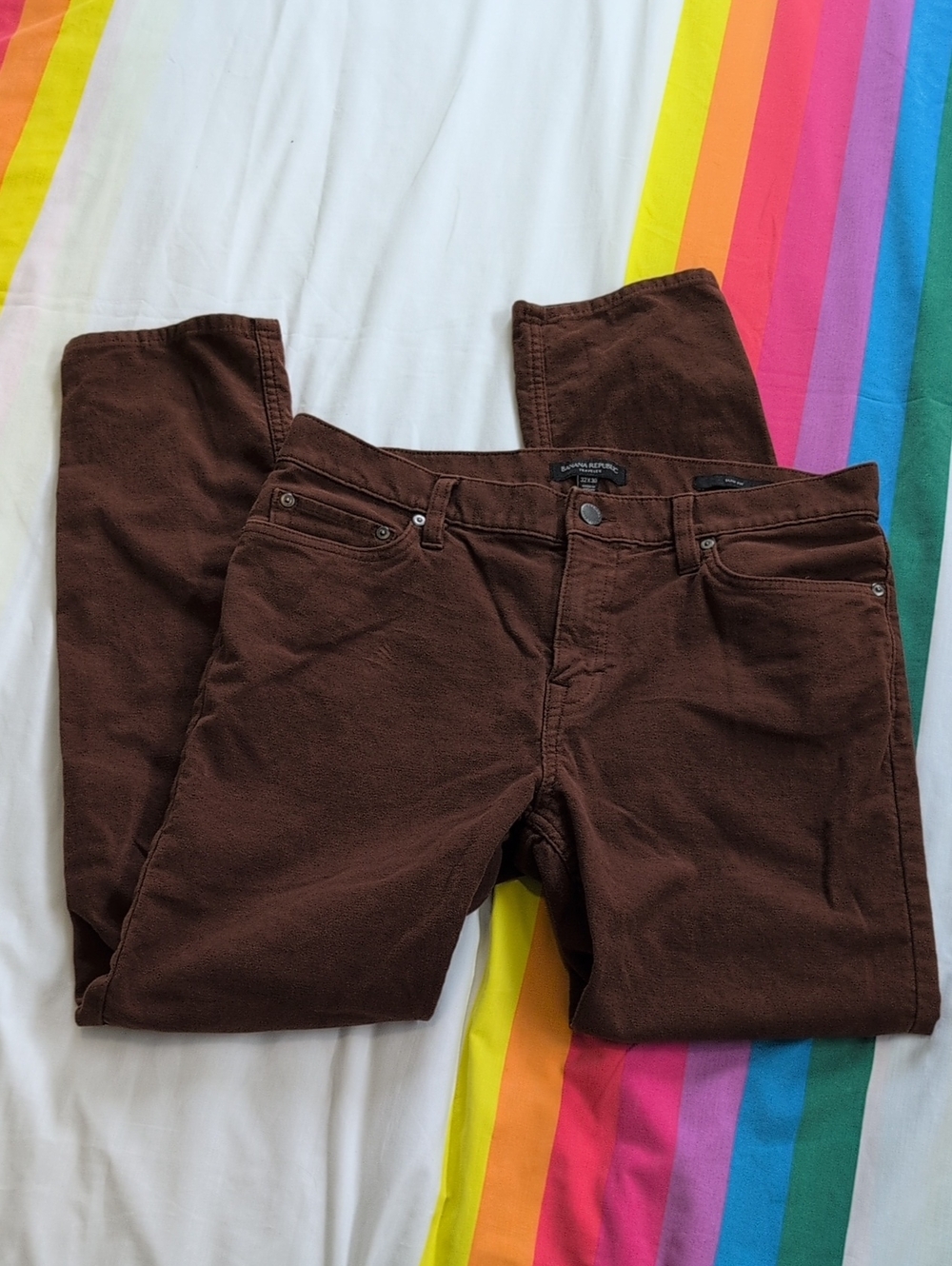 Banana Republic Men's Traveler Pants in Dark Brown 32x30 Slim Fit